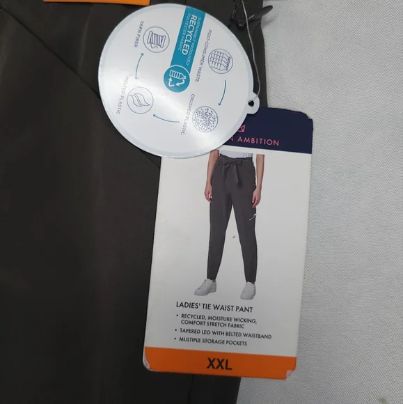 Modern Ambition Pants OLIVE Tie-Front Tapered Leg Pockets Elastic Waist Sz 2XL - Picture 6 of 16